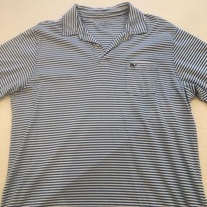 Men’s Vineyard Vines blue and white polo, L